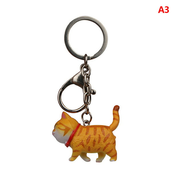 Cute Kitten Cat KeyRing Hand Crafted Key Ring in pouch Gift Idea